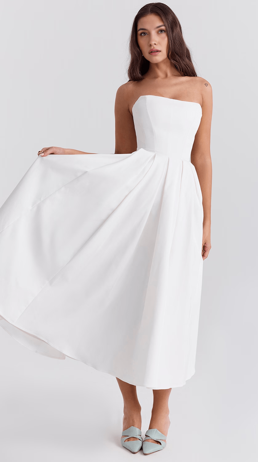 Vestido midi fluido con movimiento natural