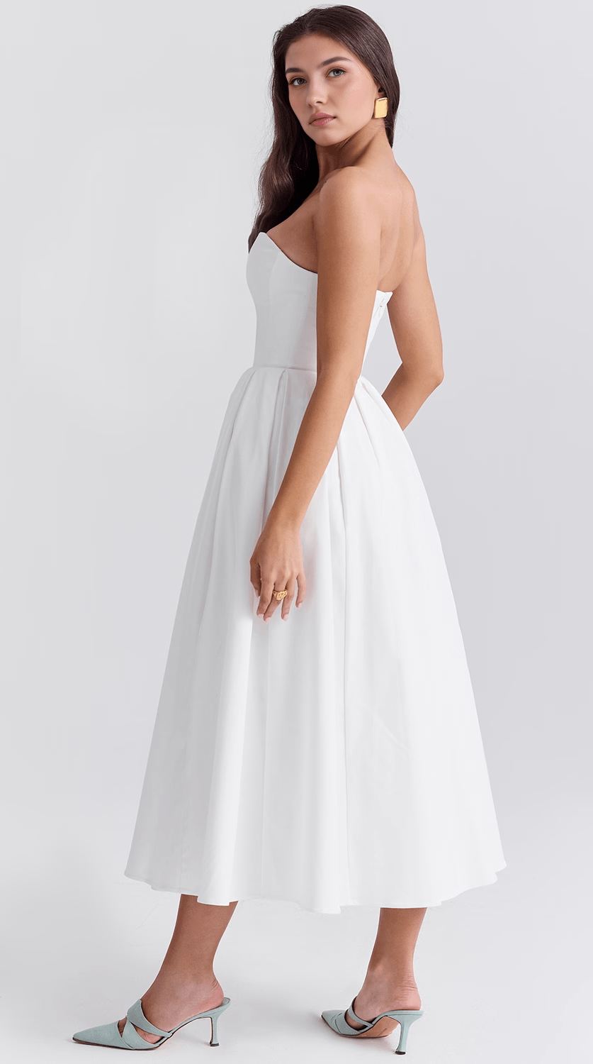 Vestido midi fluido con movimiento natural