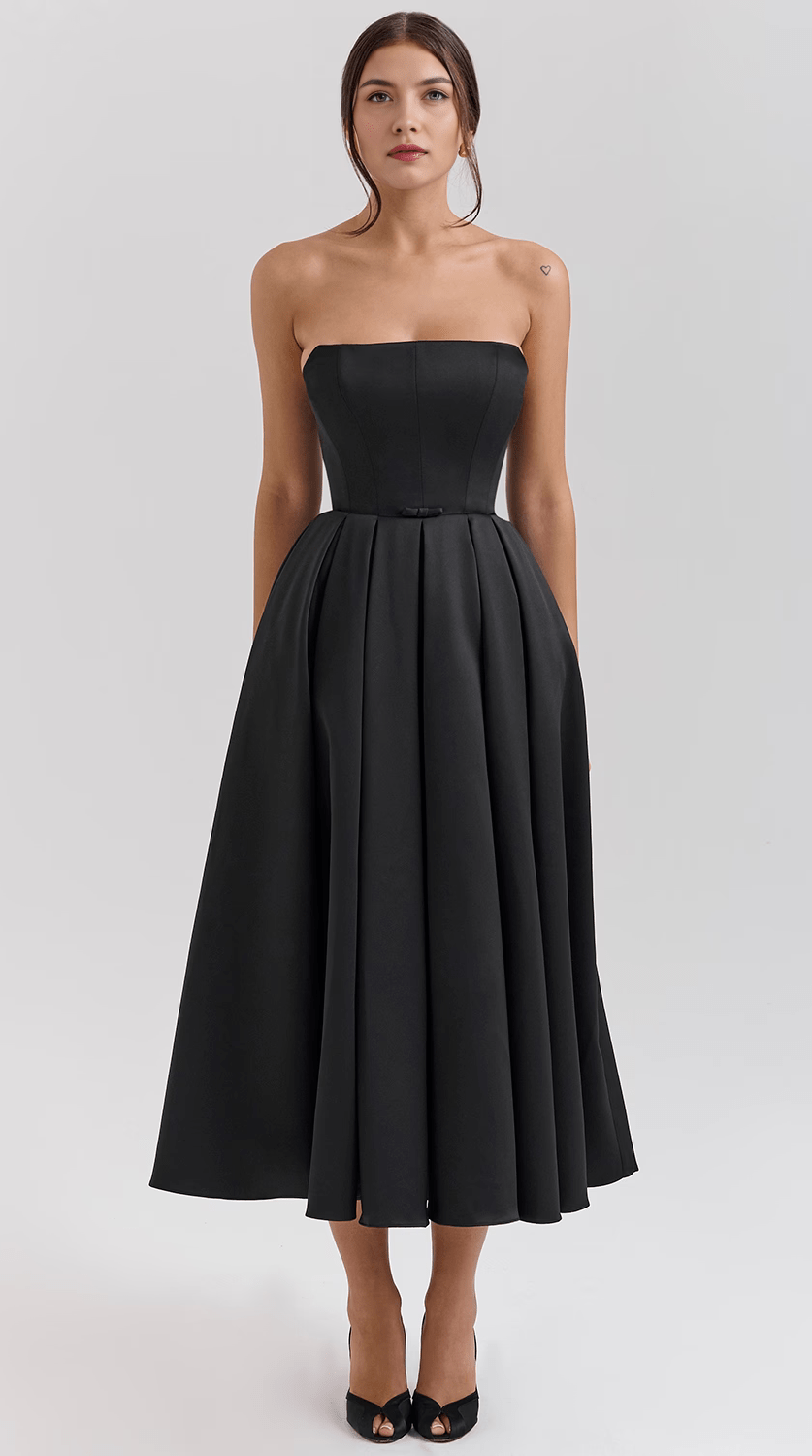 Vestido midi fluido con movimiento natural