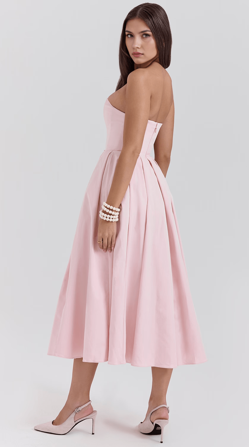 Vestido midi fluido con movimiento natural