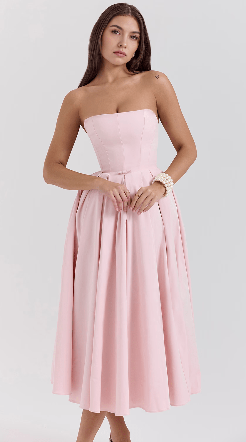 Vestido midi fluido con movimiento natural