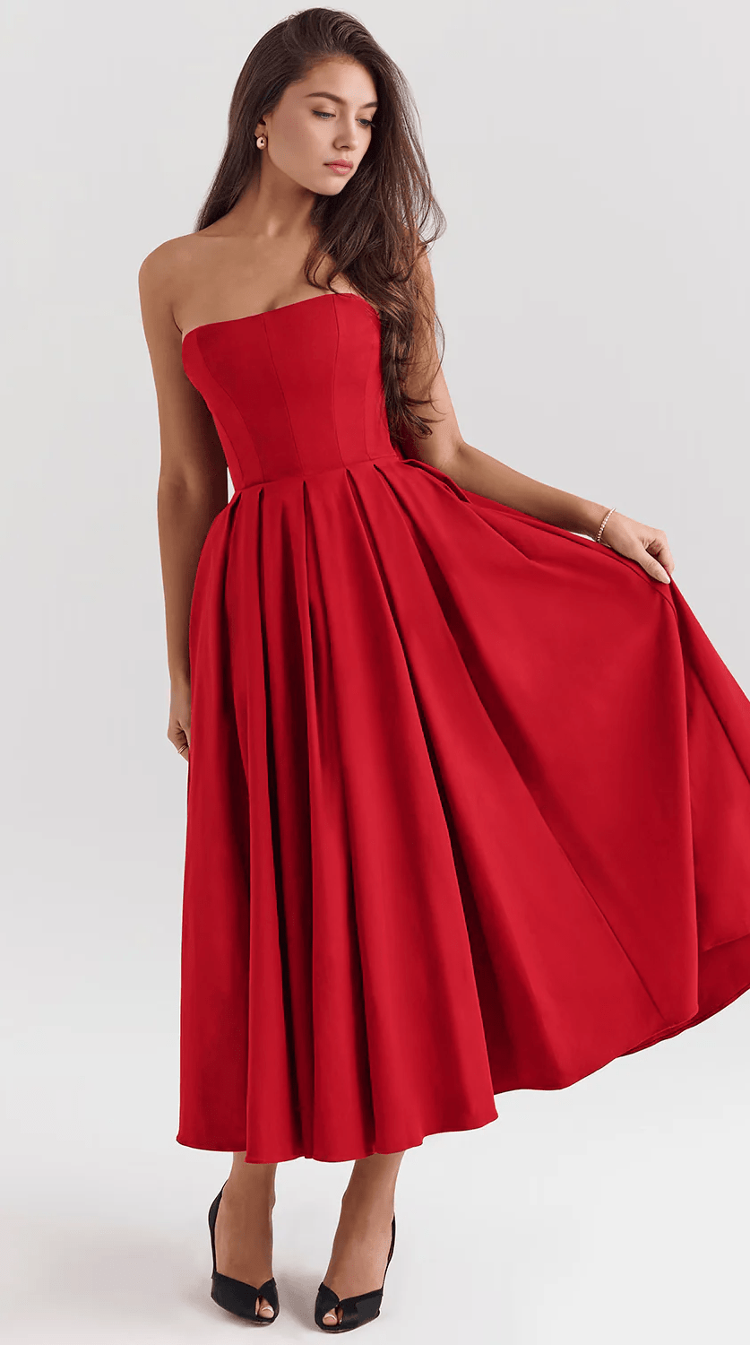 Vestido midi fluido con movimiento natural