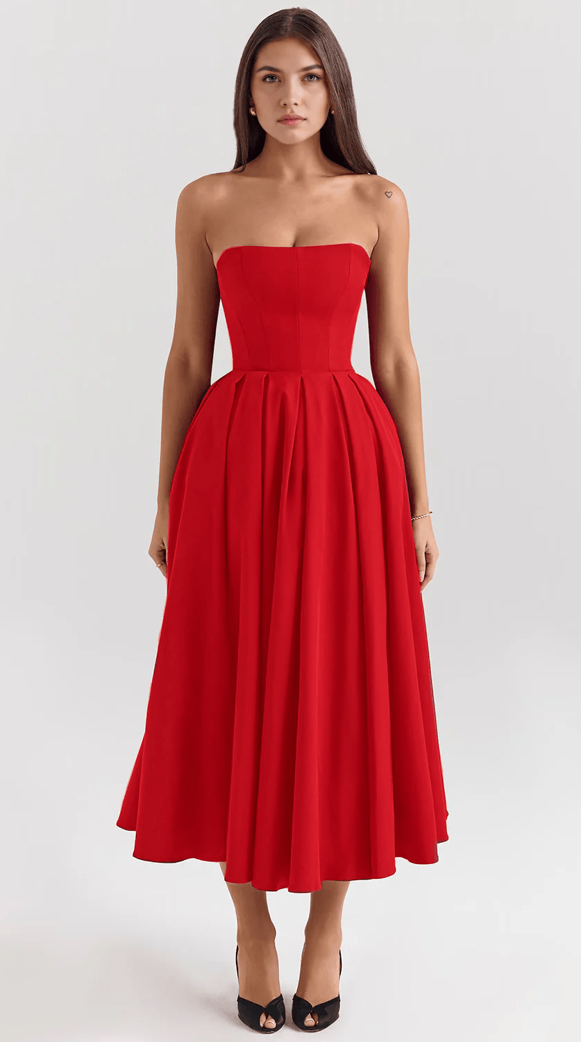 Vestido midi fluido con movimiento natural