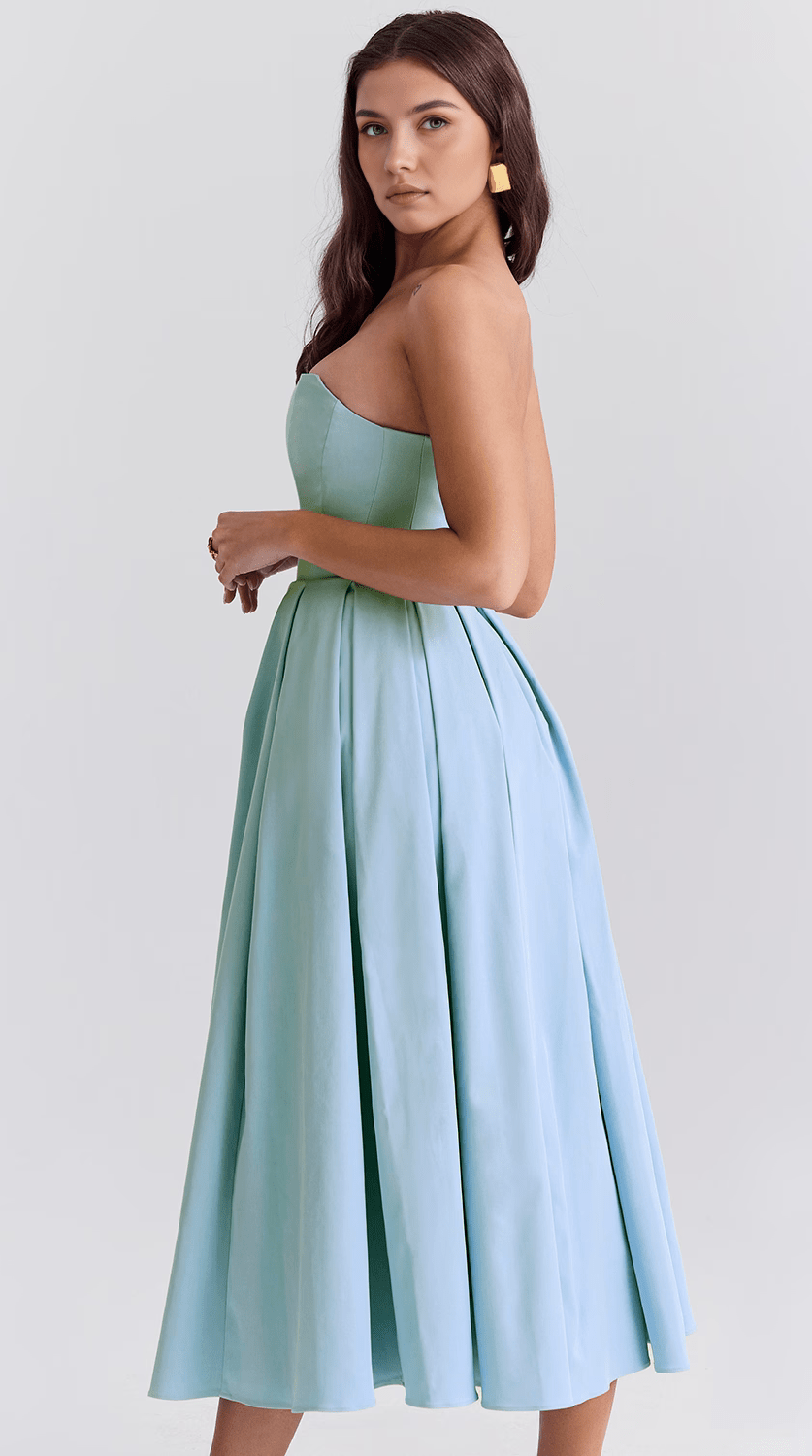 Vestido midi fluido con movimiento natural