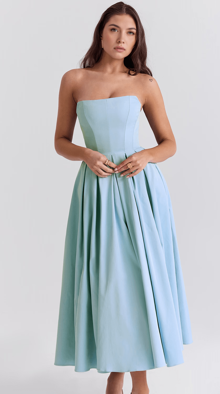 Vestido midi fluido con movimiento natural