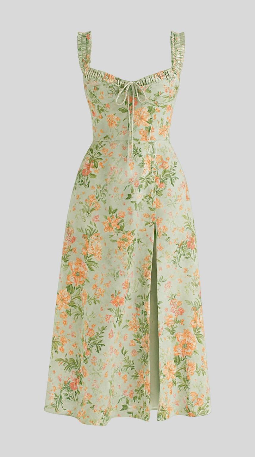 Vestido midi fluido de silueta elegante