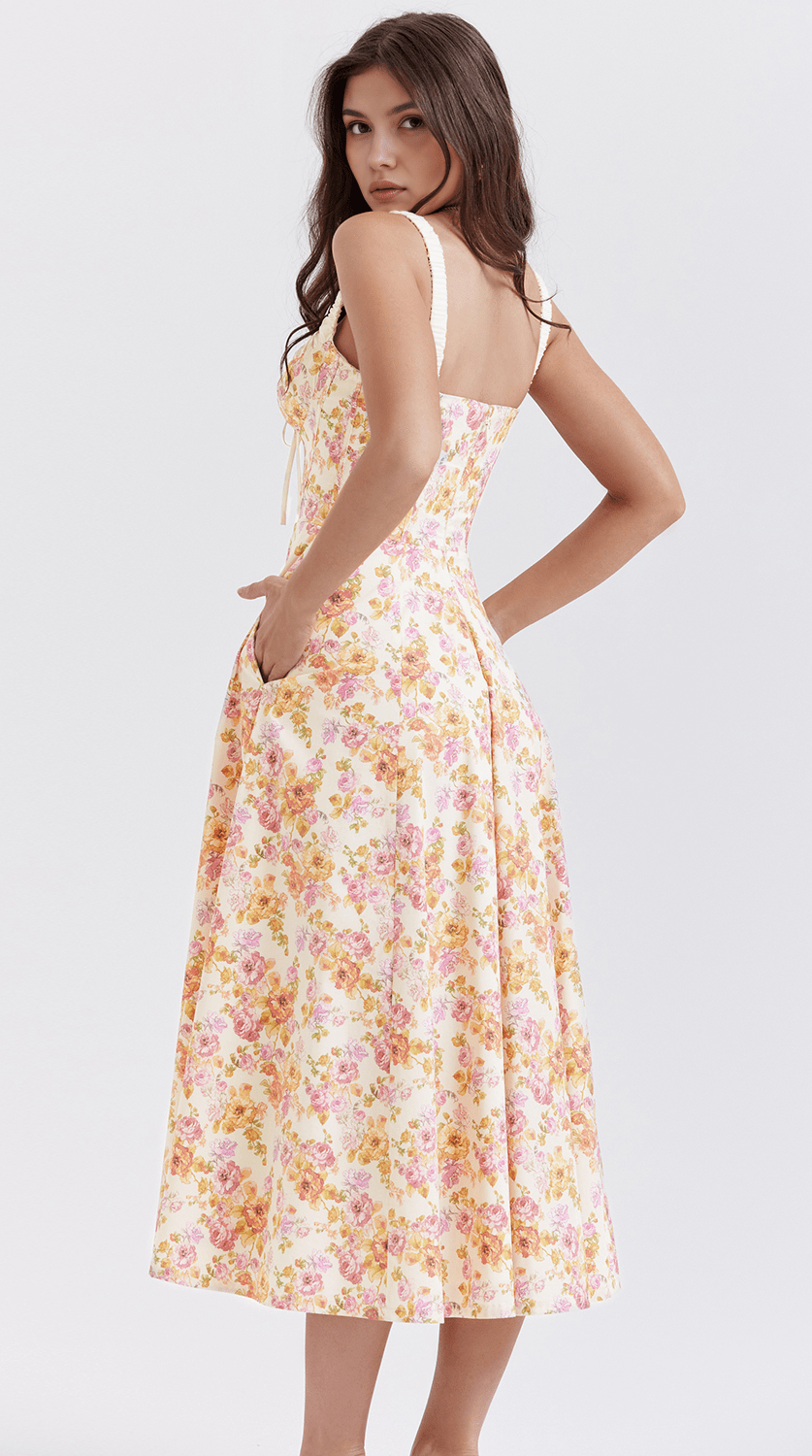 Vestido midi fluido de silueta elegante