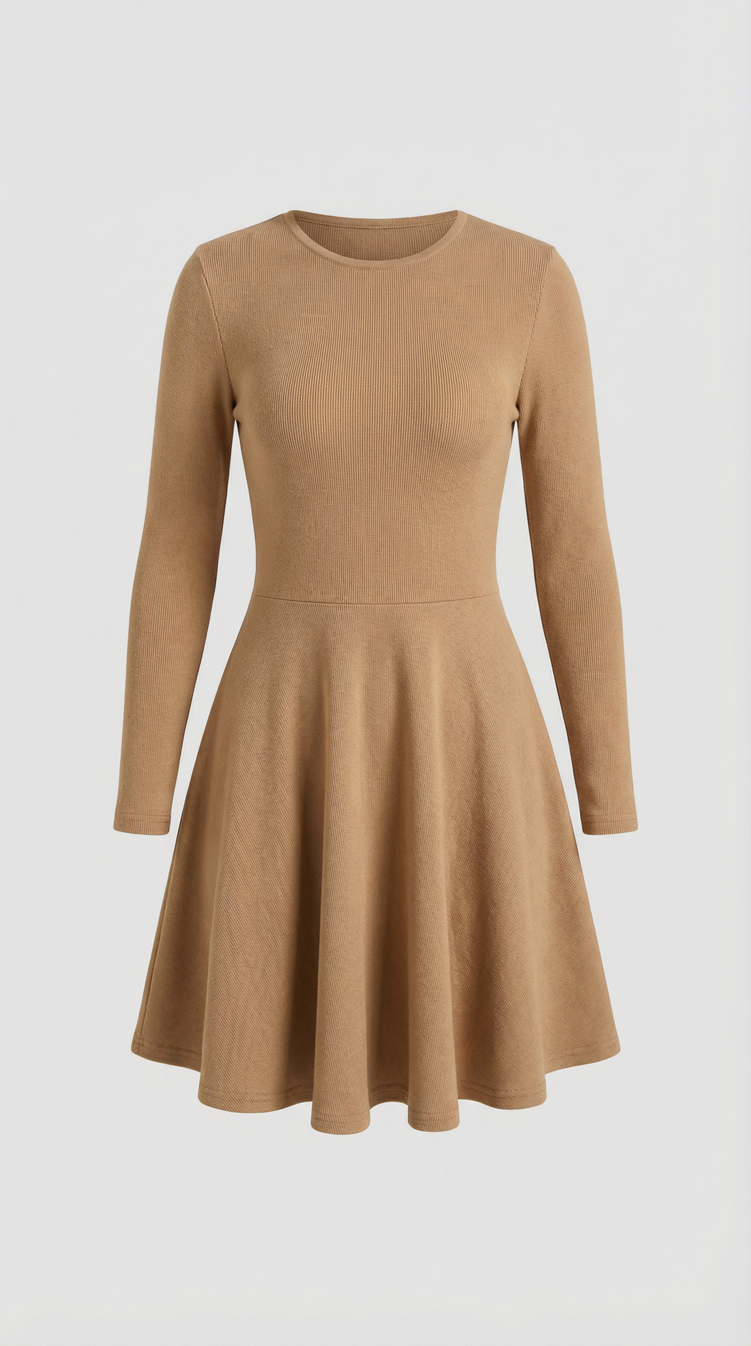 Vestido mini de manga larga con pliegues