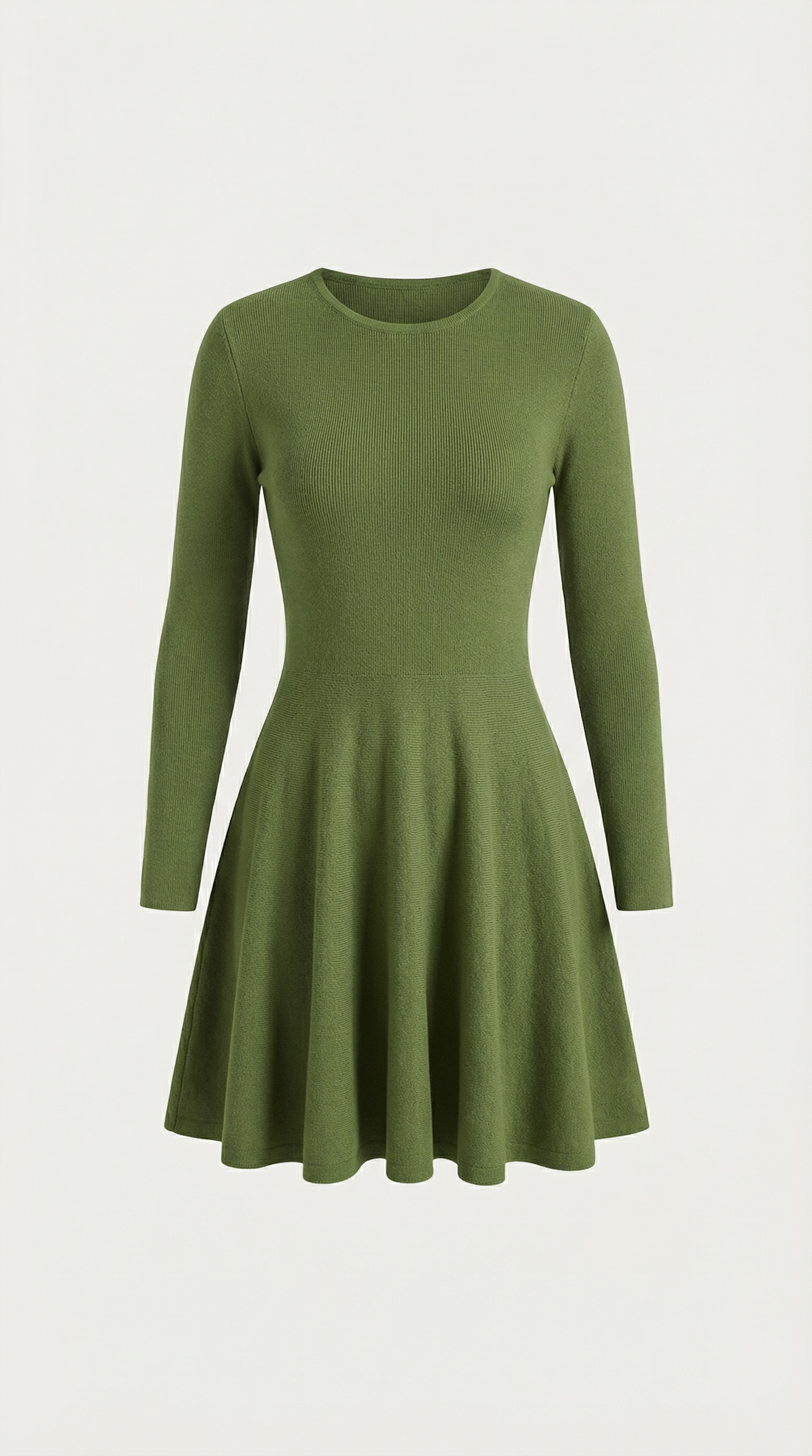 Vestido mini de manga larga con pliegues