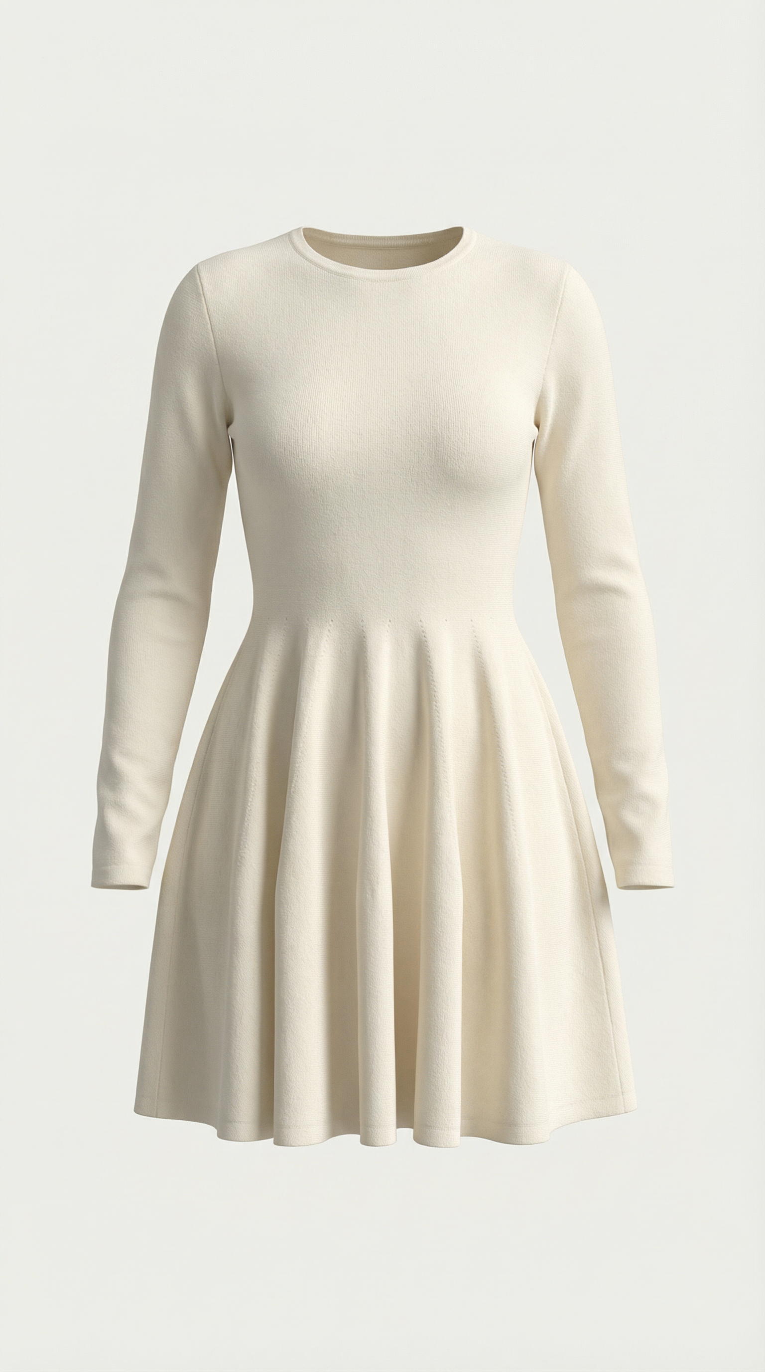 Vestido mini de manga larga con pliegues