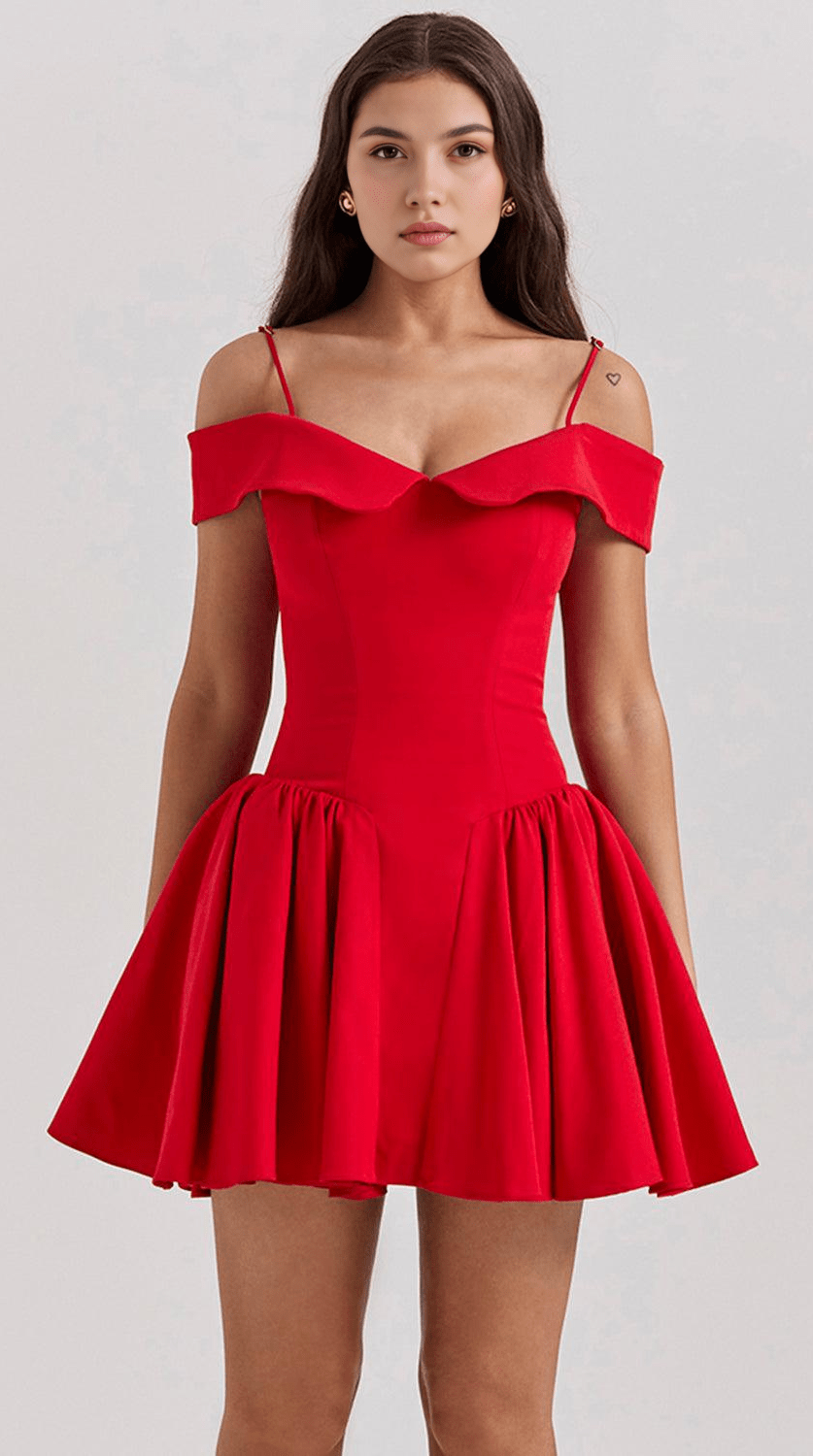 Vestido mini de silueta favorecedora y elegante