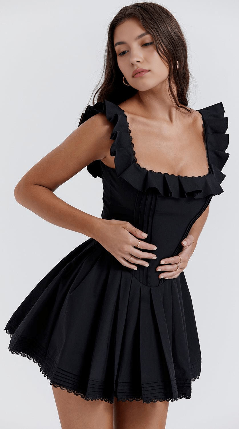 Vestido mini drapeado de corte femenino