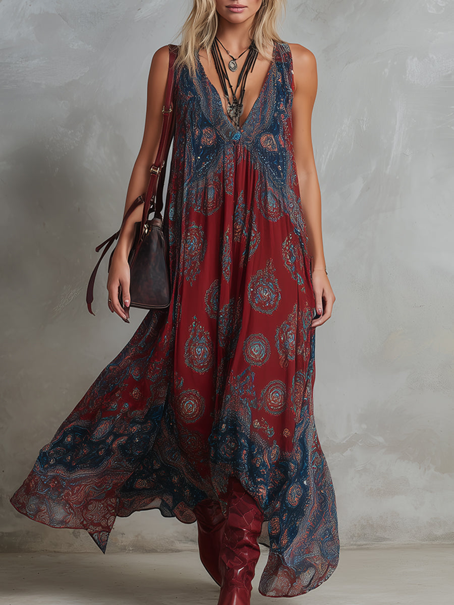 Vestido Maxi Boho Étnico