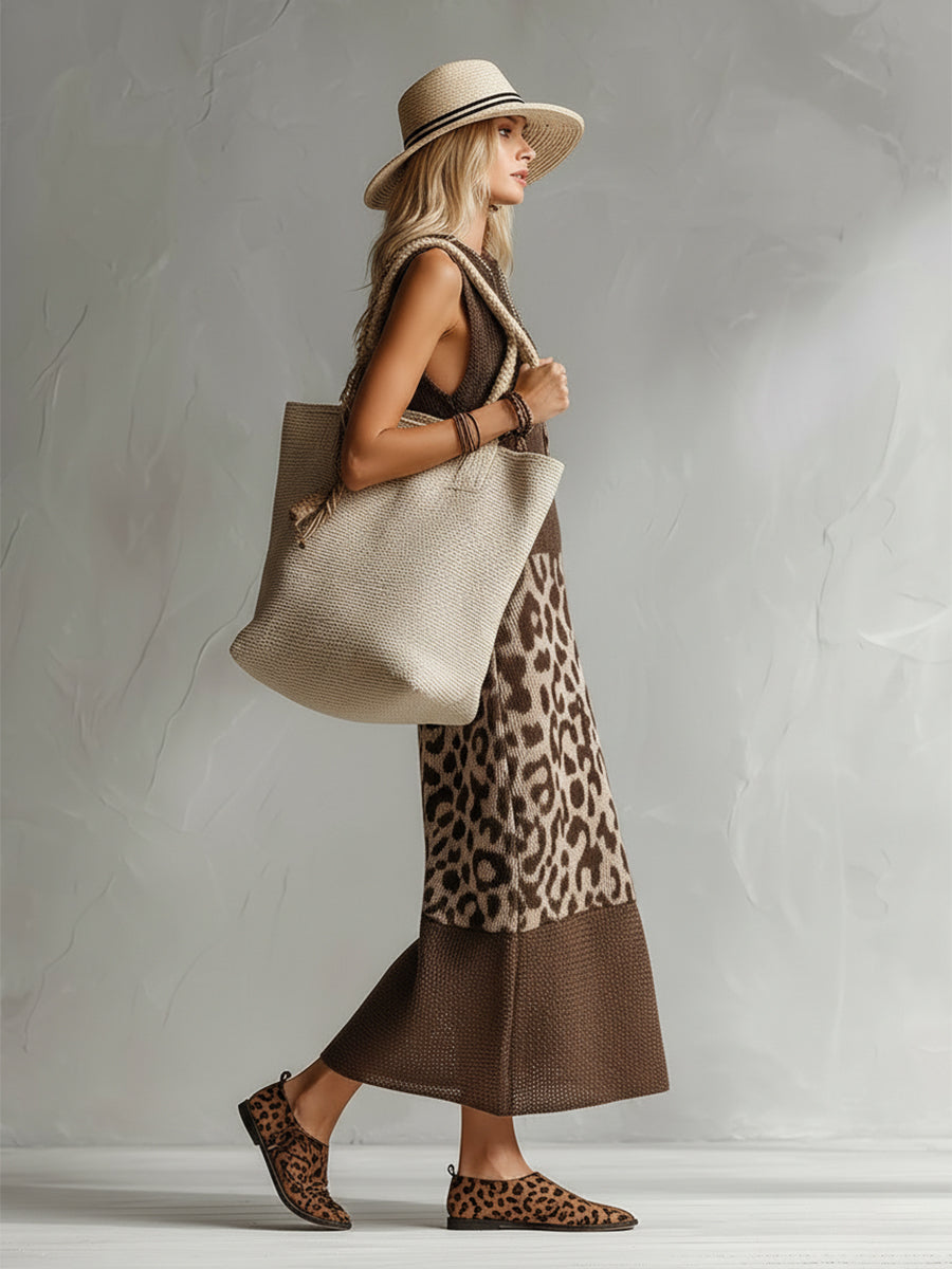 Vestido Maxi Leopardo Marrón