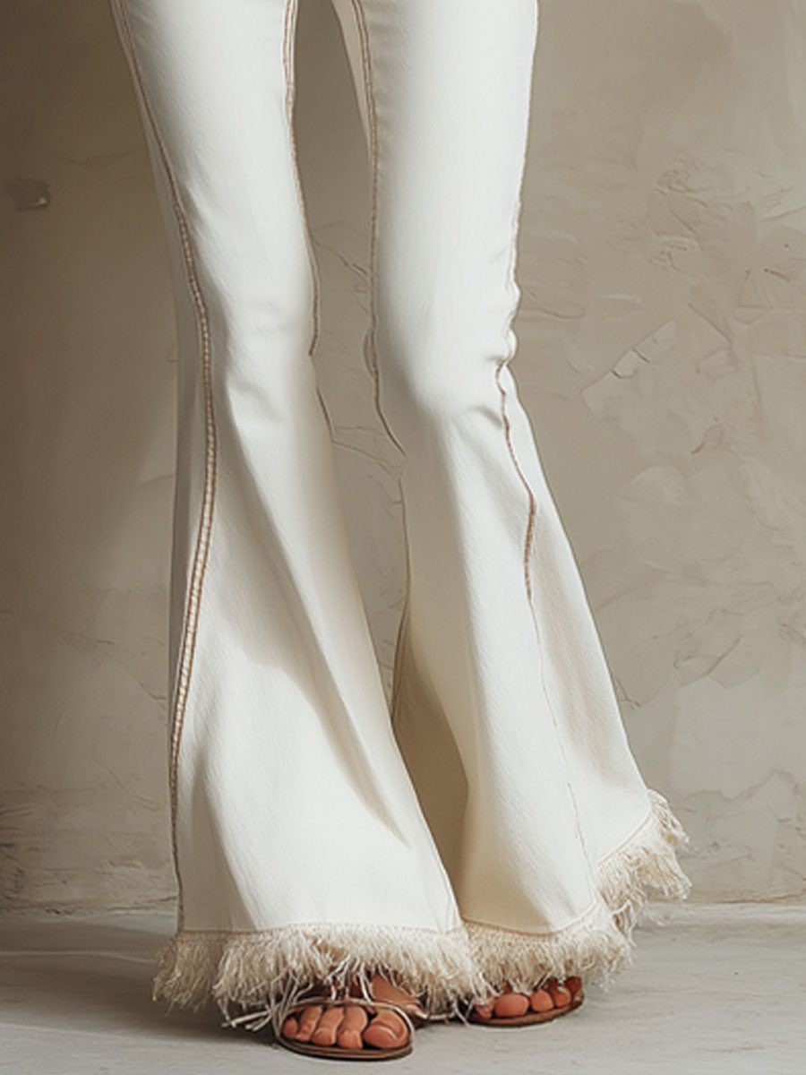 Jeans Flare Blancos