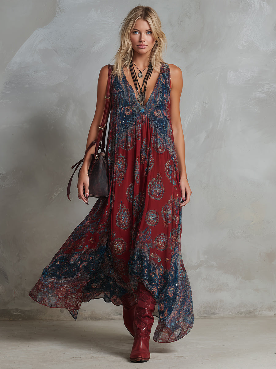 Vestido Maxi Boho Étnico