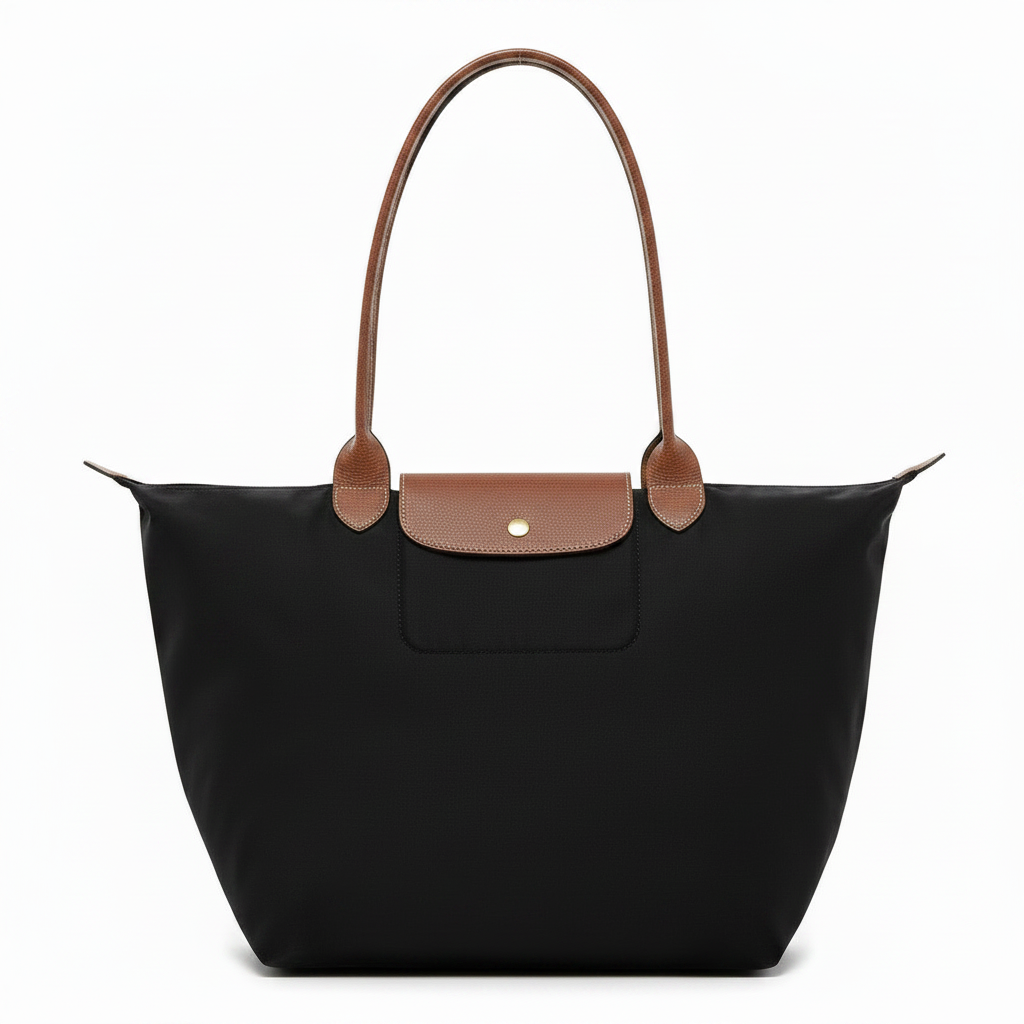 Bolsa Tote Grande Plegable, Negra